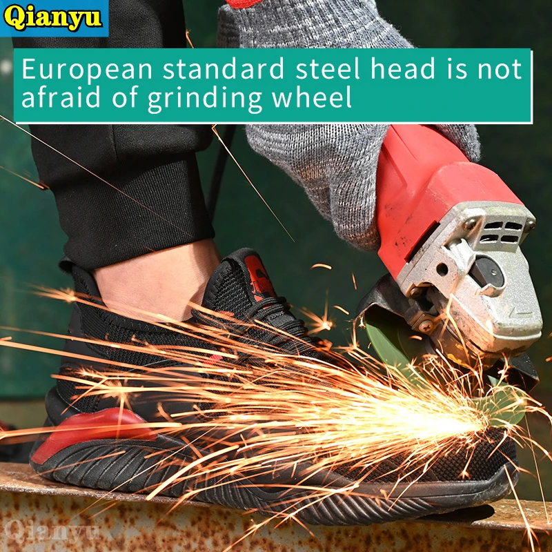 

2021 New Sneakers MenBreathable Men Safety Shoes Steel Toe Non-Slip Work Boots Indestructible Shoes Puncture-Proof Work