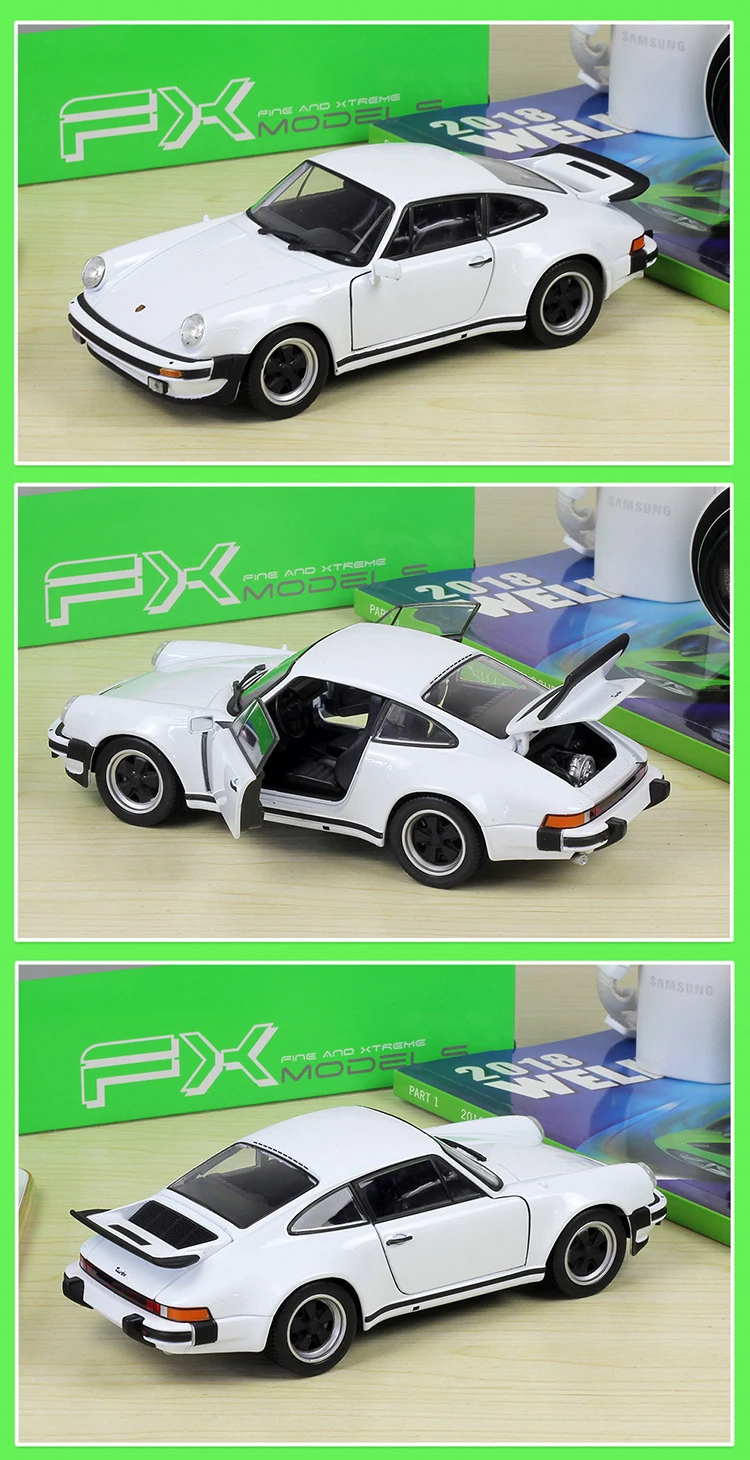 WELLY литой автомобиль 1:24 классический металлический 1974 Porsche 911 Turbo3.0 спортивный автомобиль игрушечный автомобиль из сплава модель игрушки для детей Коллекция подарков