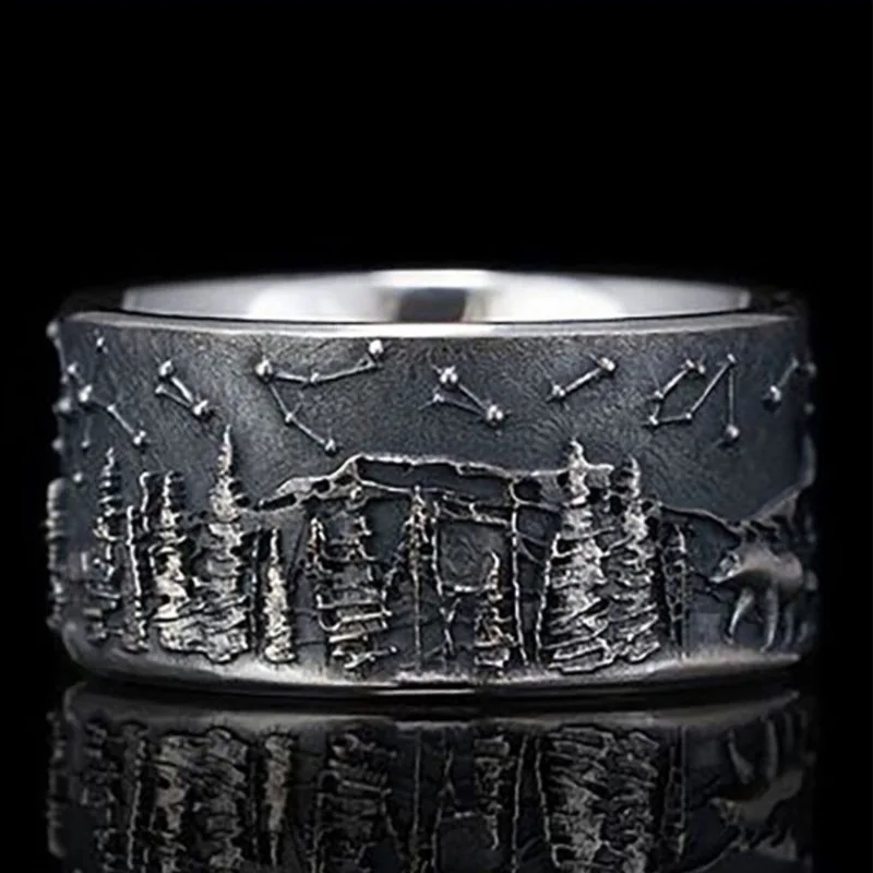 

Vintage Handmade Herd Ring Animal Ring Ring Accessories Exquisitely Carved Constellation Ring Unisex Men's Ring Women's Ring
