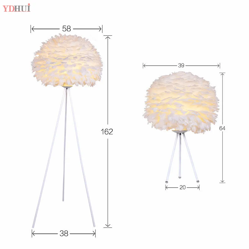 Современная Минималистичная креативная модная лампа с перьями для гостиной