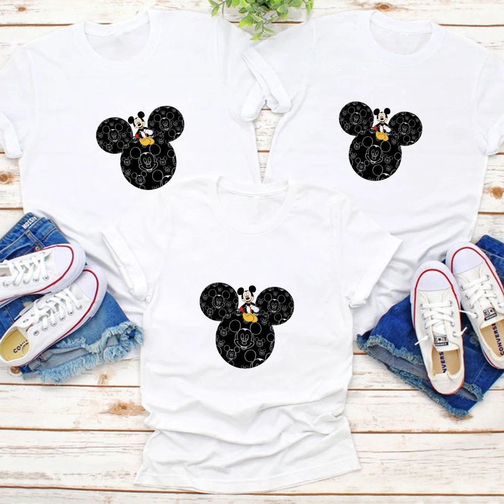 father and son matching outfits Family Minnie Mouse T Shirt Cartoon Pattern Disney T-shirts Female Kawaii Harajuku Outdoor Dropship Women Top Family Look matching clothes for family