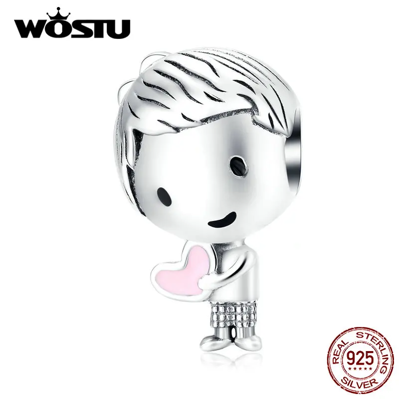 WOSTU, Новое поступление, 925 пробы, серебряный, для мальчиков и девочек, бусины дружбы, подвески, подходят к оригинальному браслету, подвеска, ювелирное изделие для пары, FIC1334