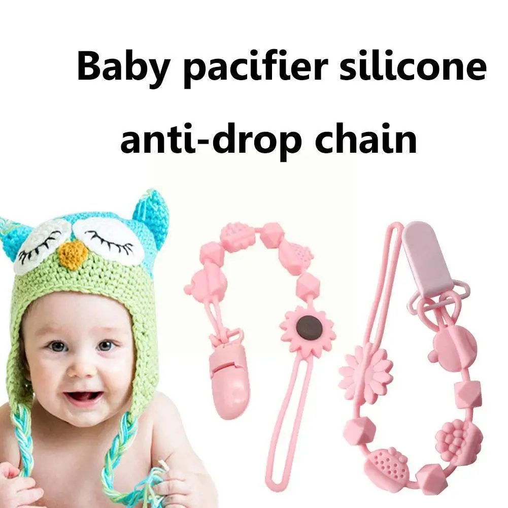 

Baby Pacifier Anti-drop Chain Silicone Pacifier Chain Tool Teether Safety Strap Toy Stroller Holder Accessories Non-toxic K N9s7