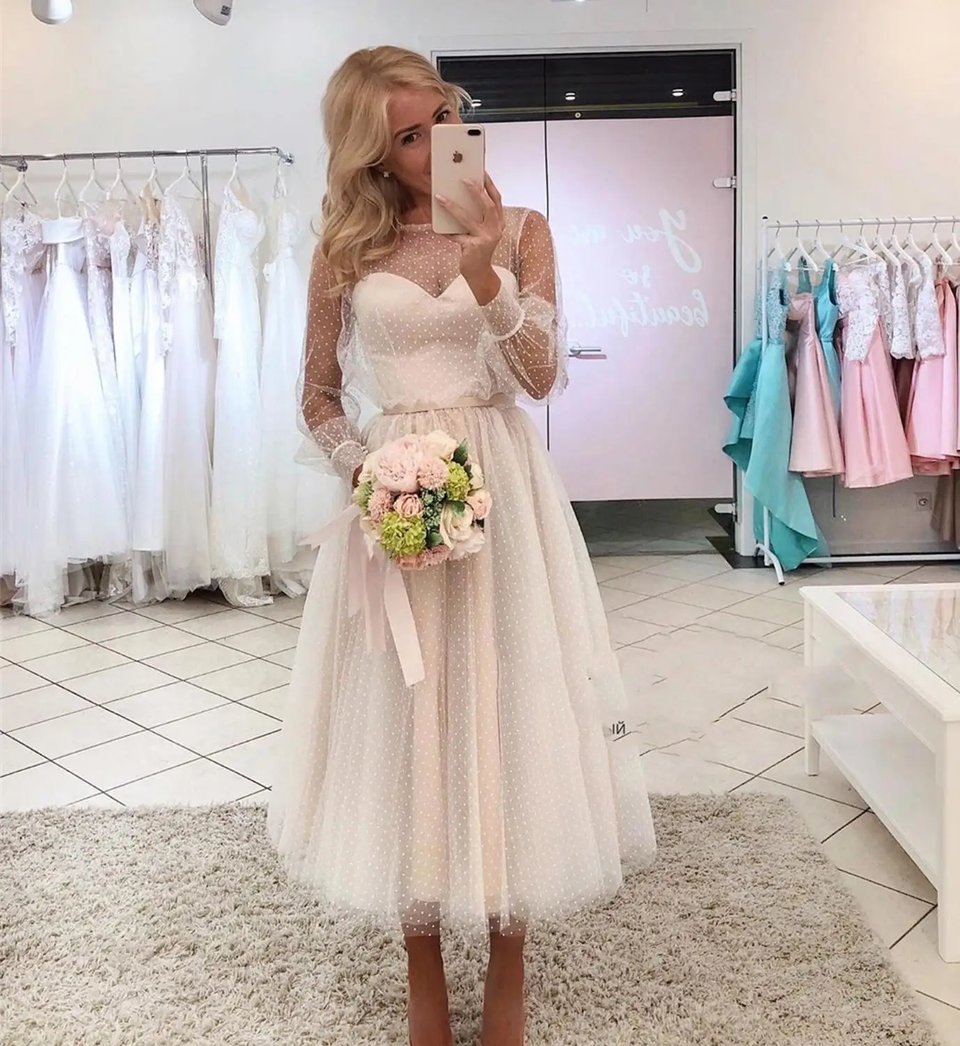 

Wedding Evening dress lace Long sleeves Communion Clothes wedding dress Robe De Soiree Longue Formal dress Robe De Soiree