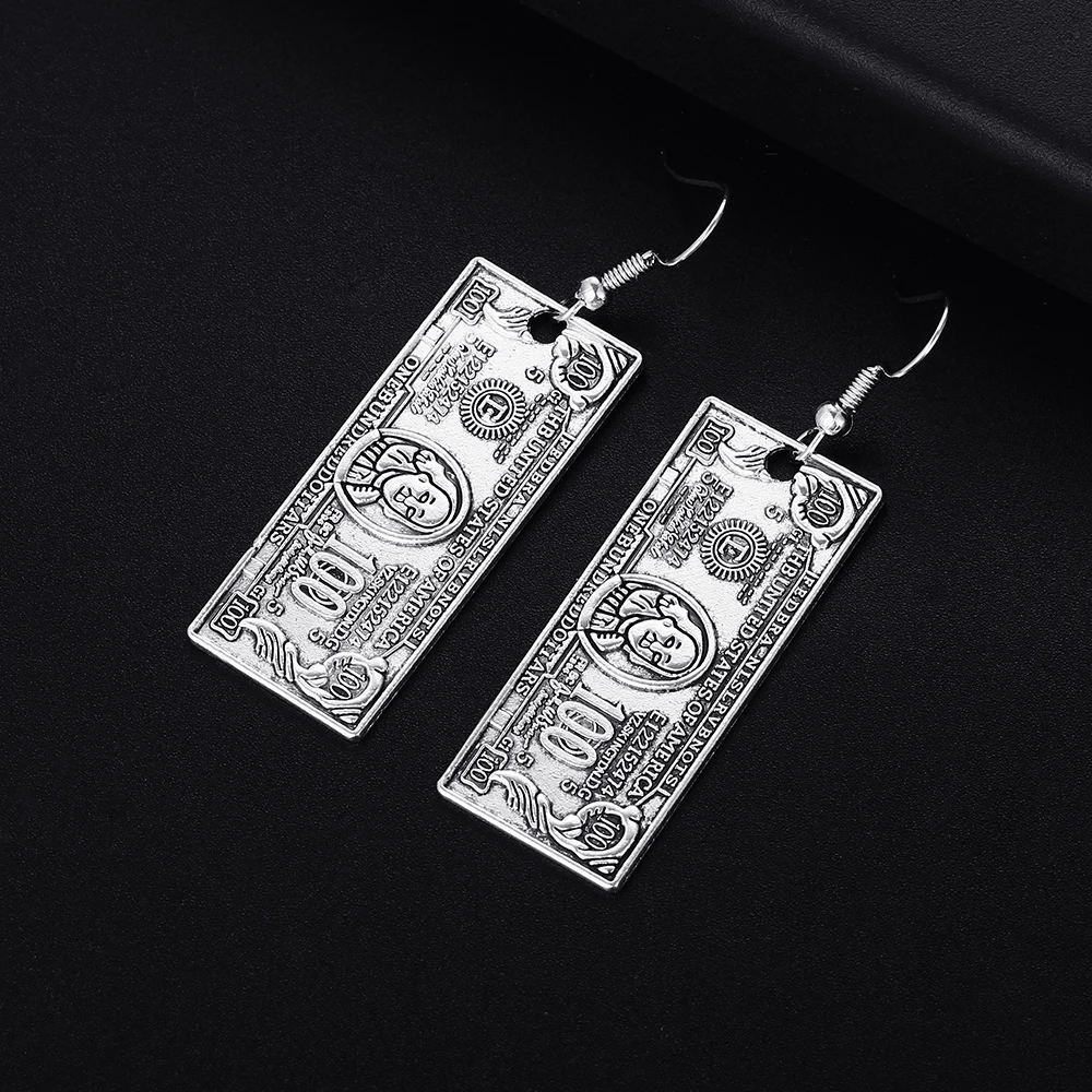 Модные Винтажные в виде доллара серьги-подвески для женщин и девушек висячие