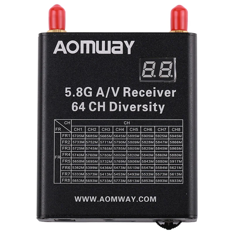 Беспроводной видеоприемник Aomway 5 8g 8 ГГц 48 каналов Rx w/DVR телеметрический