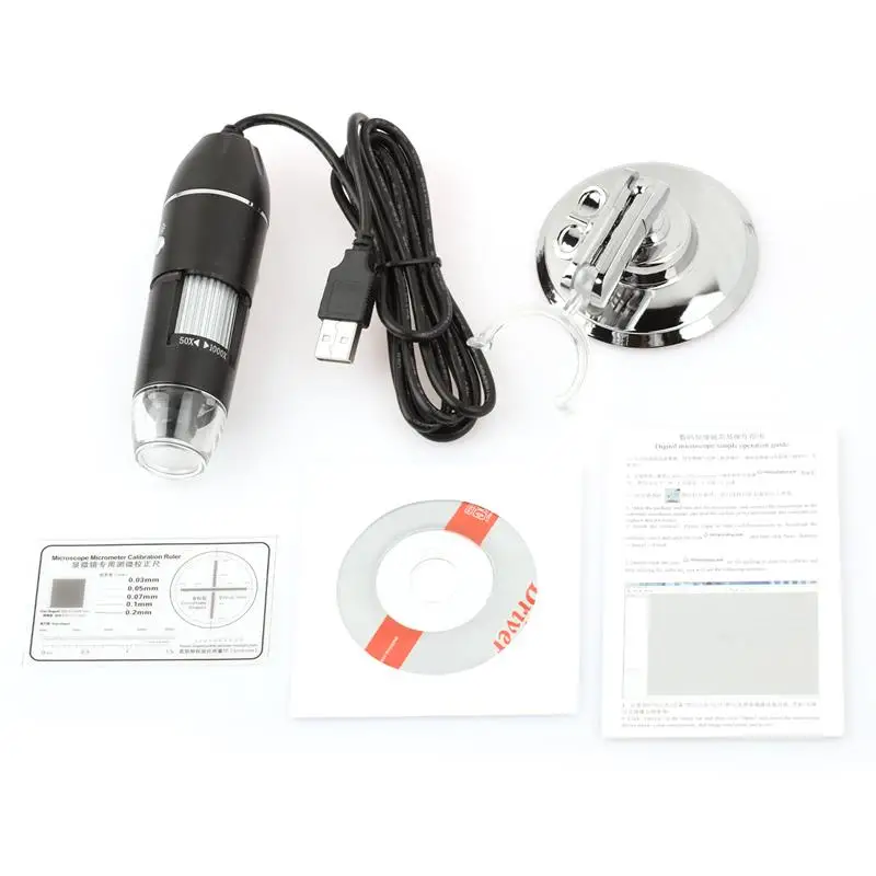 adjustable 1600x digital microscope electronic camera endoscope 3 in 1 8 led magnifier magnification with stand for pc tools free global shipping