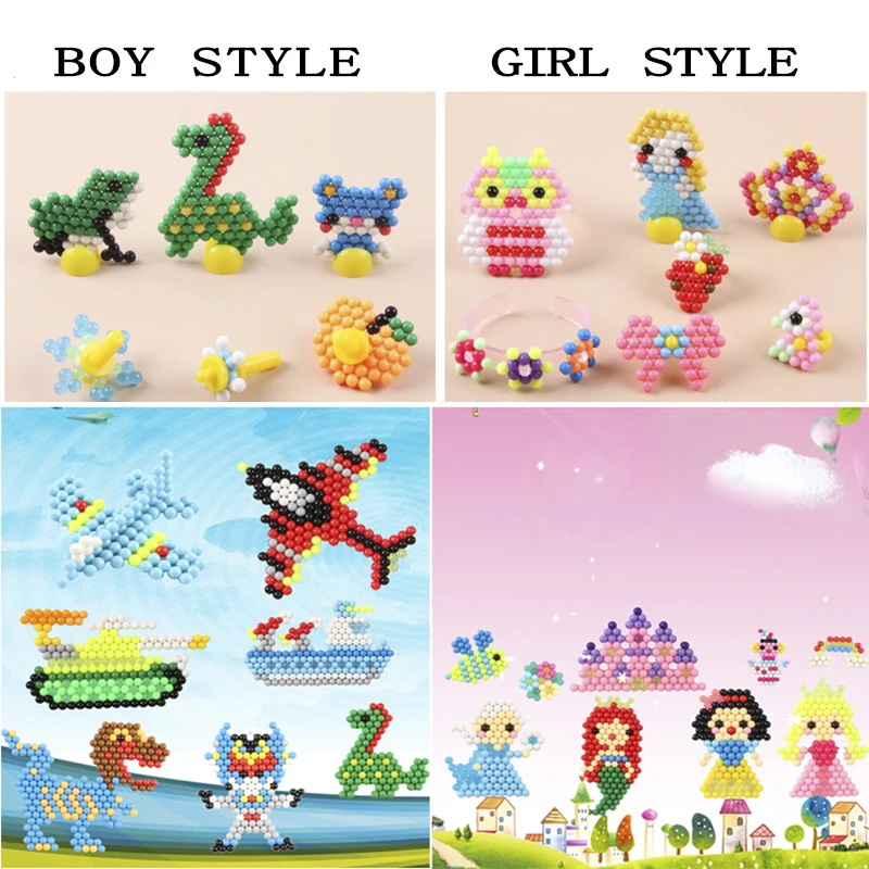 Beads Puzzle Crystal DIY Water Spray Perlen Set Ball Games 3D Handmade Magic Toys for Children Mist | Игрушки и хобби