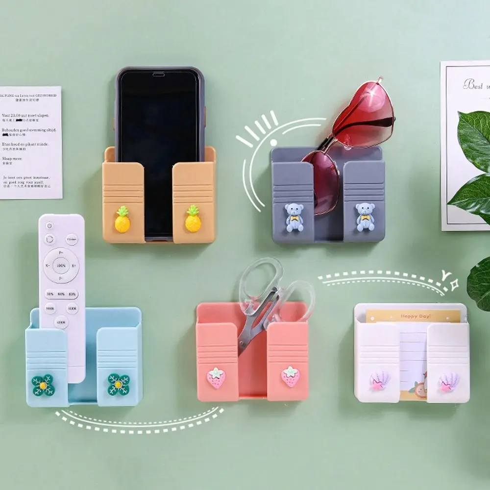 

Organization Mobile Phone Wall Mounted Storage Box Remote Control Holder Phone Charge Rack Wall Charger Holder