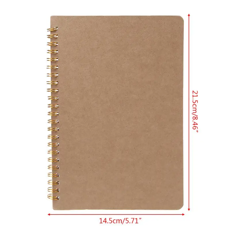 

A5 Bullet Notebook Kraft Dot Grid Time Management Blank Book Spiral Journal Weekly Planner School Office Supplies W91A