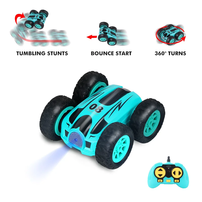 

3.7 inch RC Car 2.4G 4CH Double-sided bounce Drift Stunt Car Rock Crawler Roll Car 360 Degree Flip Remote Control Cars Kids Toys