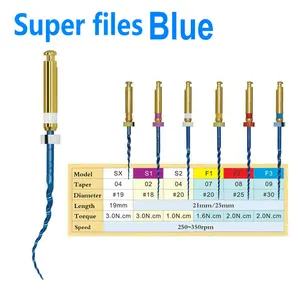 1 Набор (6 шт.) стоматологические эндороторные роторные напильники Superfile Blue для корневых каналов, используется Niti