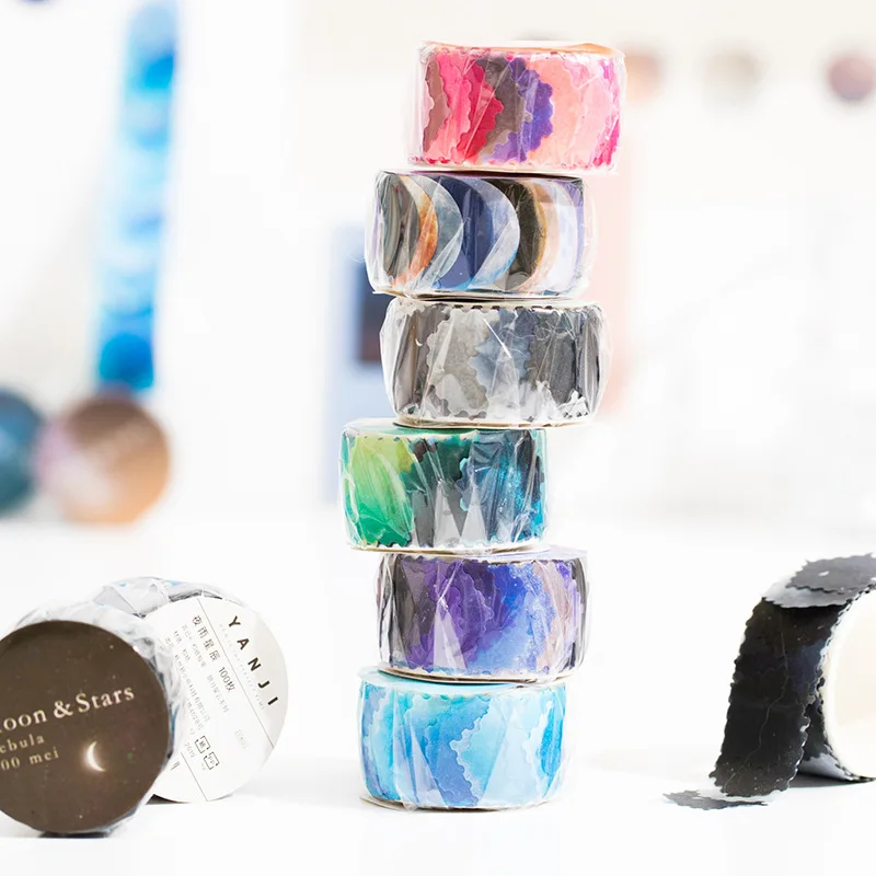 

1roll/1lot Decorative Adhesive Tapes Long Moon Nebula dream Scrapbooking DIY Paper Japanese Stickers