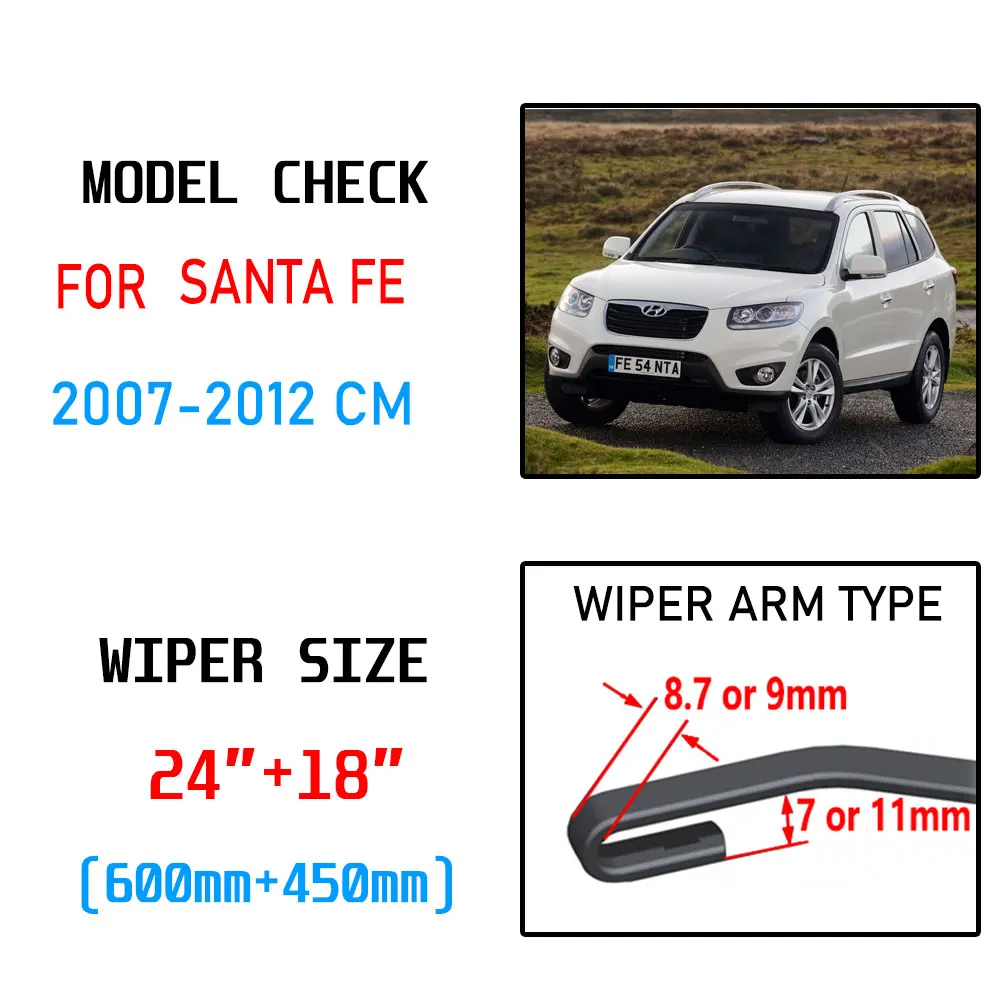 Щетки стеклоочистителя для Hyundai Santa Fe 2007 2008 2009 2010 2011 2012 см | Автомобили и мотоциклы