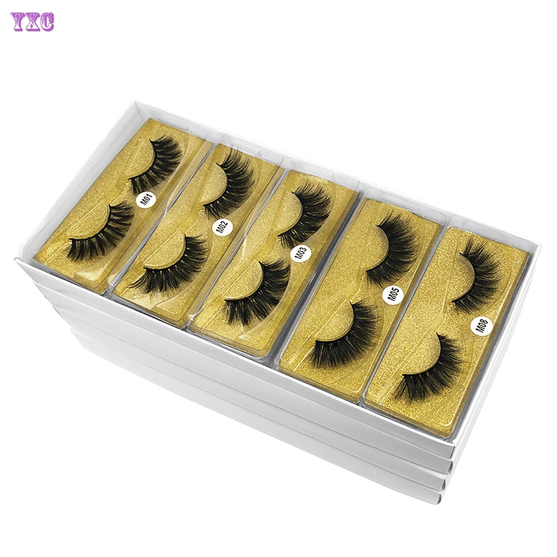 

YXC Mink Lashes Wholesale 10/50/100 Pairs Fluffy Real Mink Hair Natural Eyelashes Wholesale lash Short Wispy Mink Eyelashes Bulk