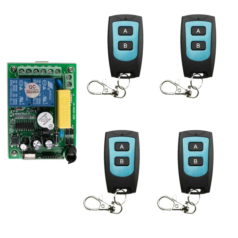 Реле беспроводное с дистанционным управлением, 220 В, 10 А, 2 канала, 433/