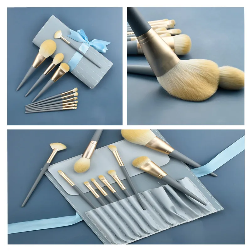 

New 10pcs Makeup Brushes Tool Set Cosmetic Powder Eye Shadow Foundation Blush Blending Beauty Make Up Brush Maquiagem with bag