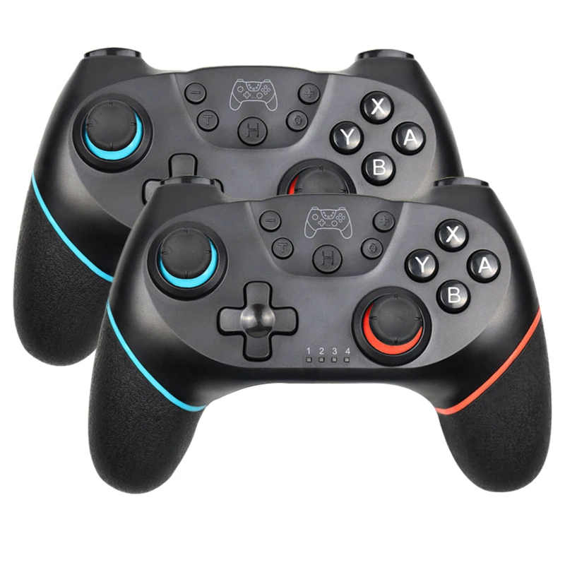 Blue-Red-2 Беспроводной игровой контроллер, джойстик для Nintendo Switch Console, Bluetooth Gamepad Pro Joypad для Android/PC, аксессуары для управления - Цвет: Blue-Red-2
