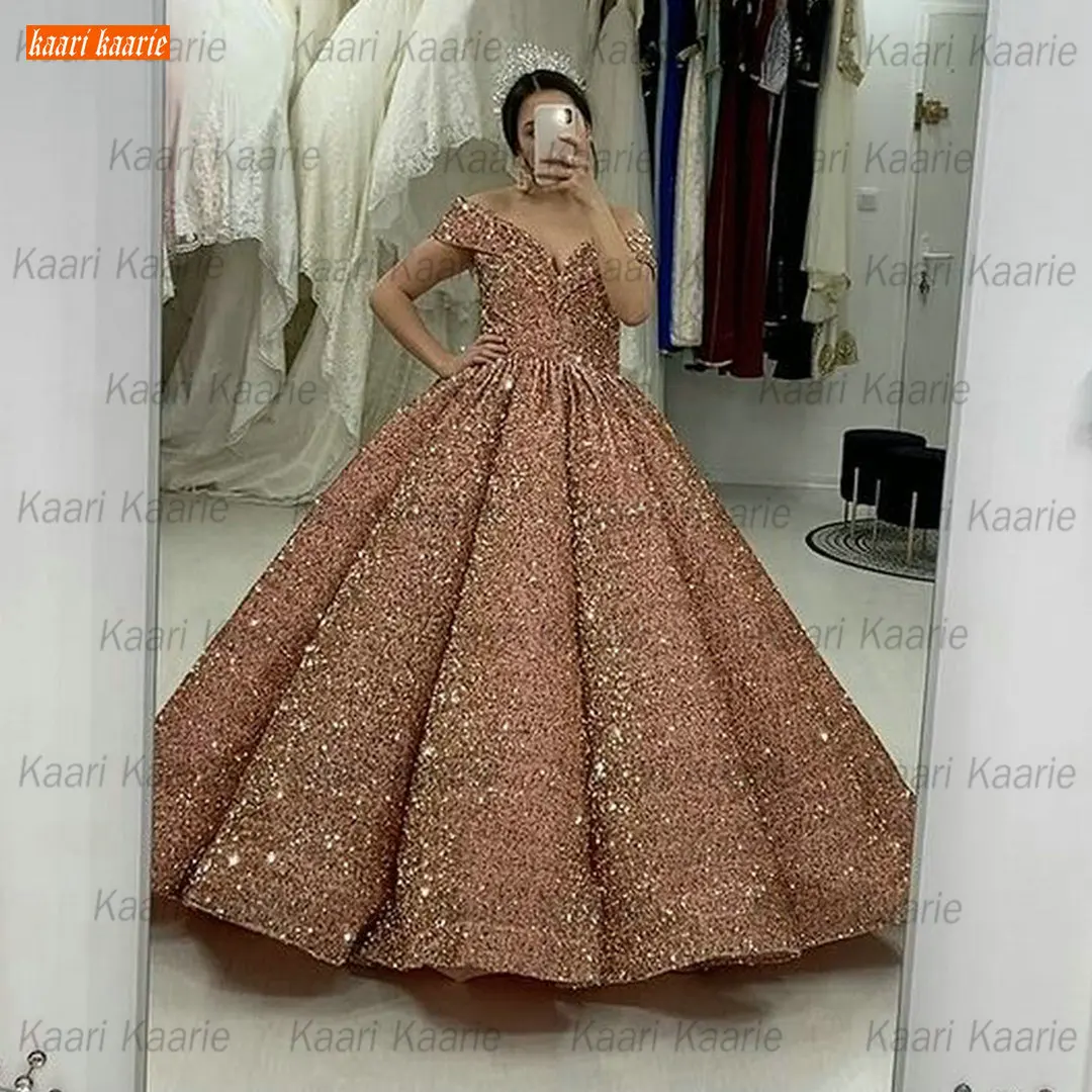 Дубай на шнуровке Свадебные платья с блестками 2020 Милые Роскошные свадебные