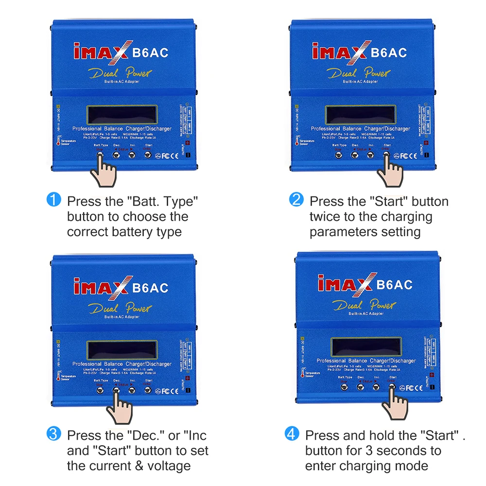 Зарядное устройство KEBIDU IMAX B6 AC 80 Вт B6AC Lipo NiMH зарядное с цифровым ЖК-экраном и