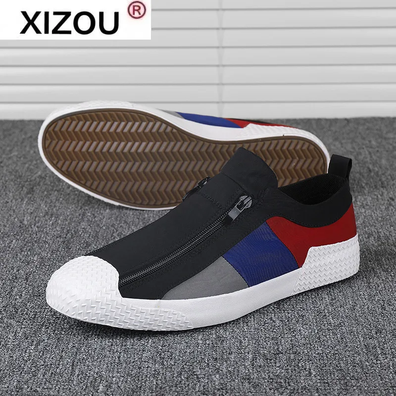 

NEWBreathable mesh mens casual shoes Lace-up lightweight outdoor comfortable shoes Men's shoes color matching novel canvas shoes