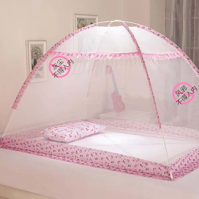 Синий розовый мультфильм детская кровать навес Портативный складной сетчатый