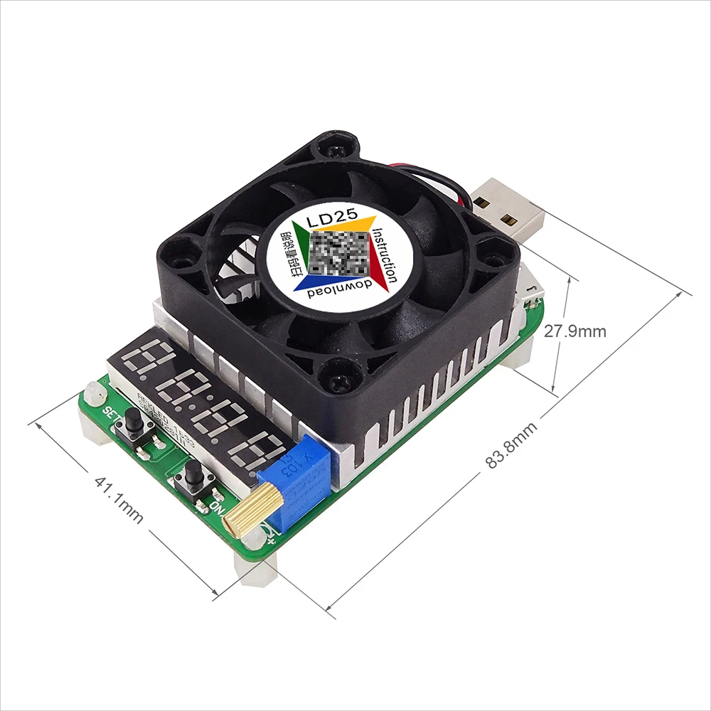 LD25 USB Электронная нагрузка цифровой дисплей измеритель напряжения и тока