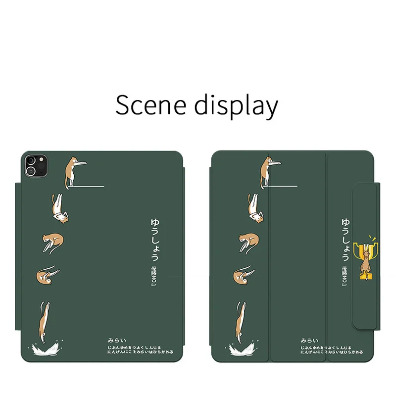 

For Ipad Air 4 Pro 11 Case 2020 Cute Simple Smart Magnetic Protective Case with Pen Slot Double-sided Clip