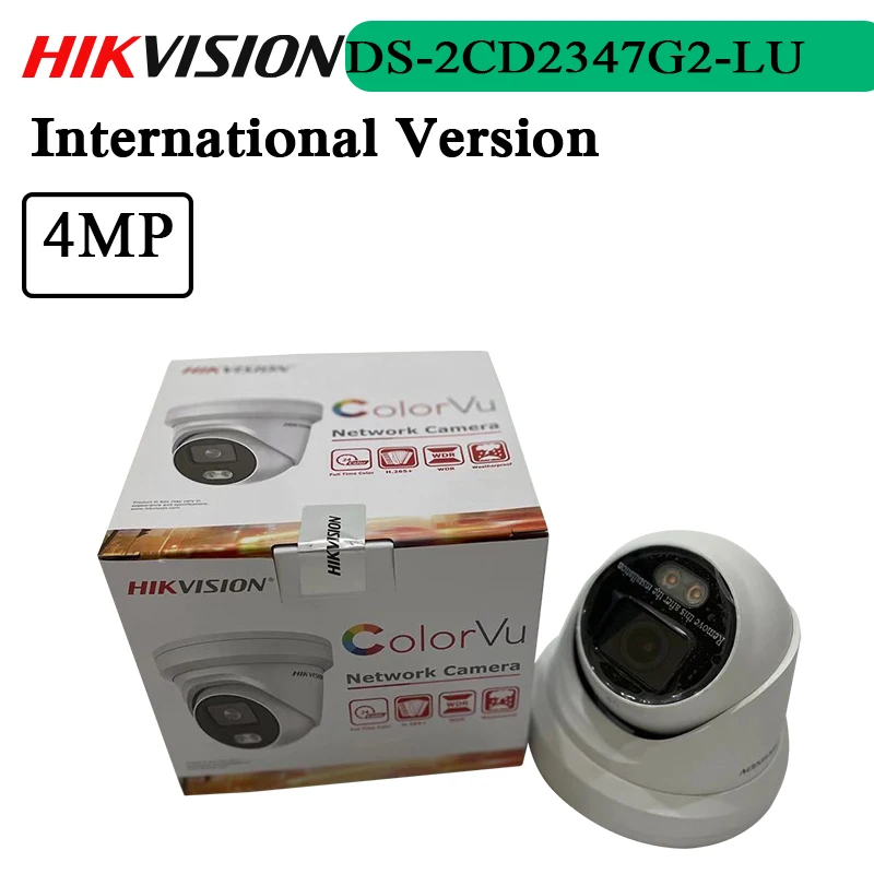 

In Stock Free Shipping 4MP Hikvision ColorVu IP Camera POE H.265+ IP67 Fixed Turret Network Full Color DS-2CD2347G2-LU