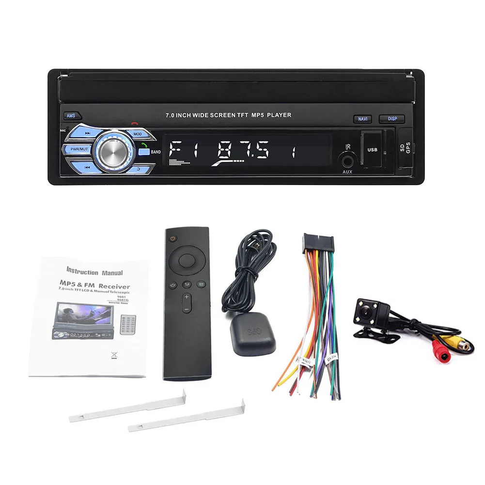 MP5 camera GPS 1DIN MP5 плеер HD " автомобильный стерео RDS AM FM радио gps навигация выдвижной сенсорный экран USB Bluetooth Автомобильный MP5 плеер - Цвет: MP5 camera GPS