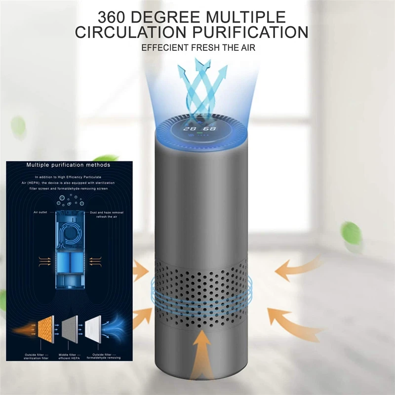 

Car Air Purifier with HEPA Filter,Air Purifier with HEPA Filter Rooms Car,Room Office,Portable Mini Air Purifier