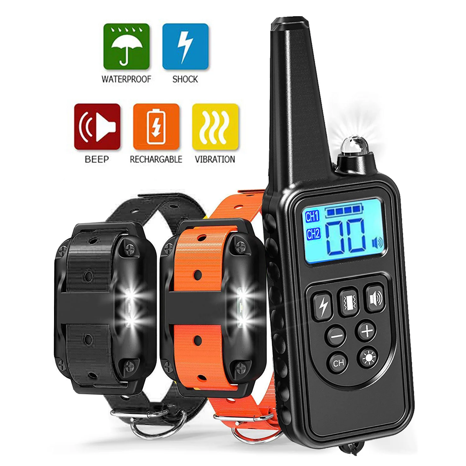 Обучающий собачий ошейник для собак с пультом дистанционного управления 800 м