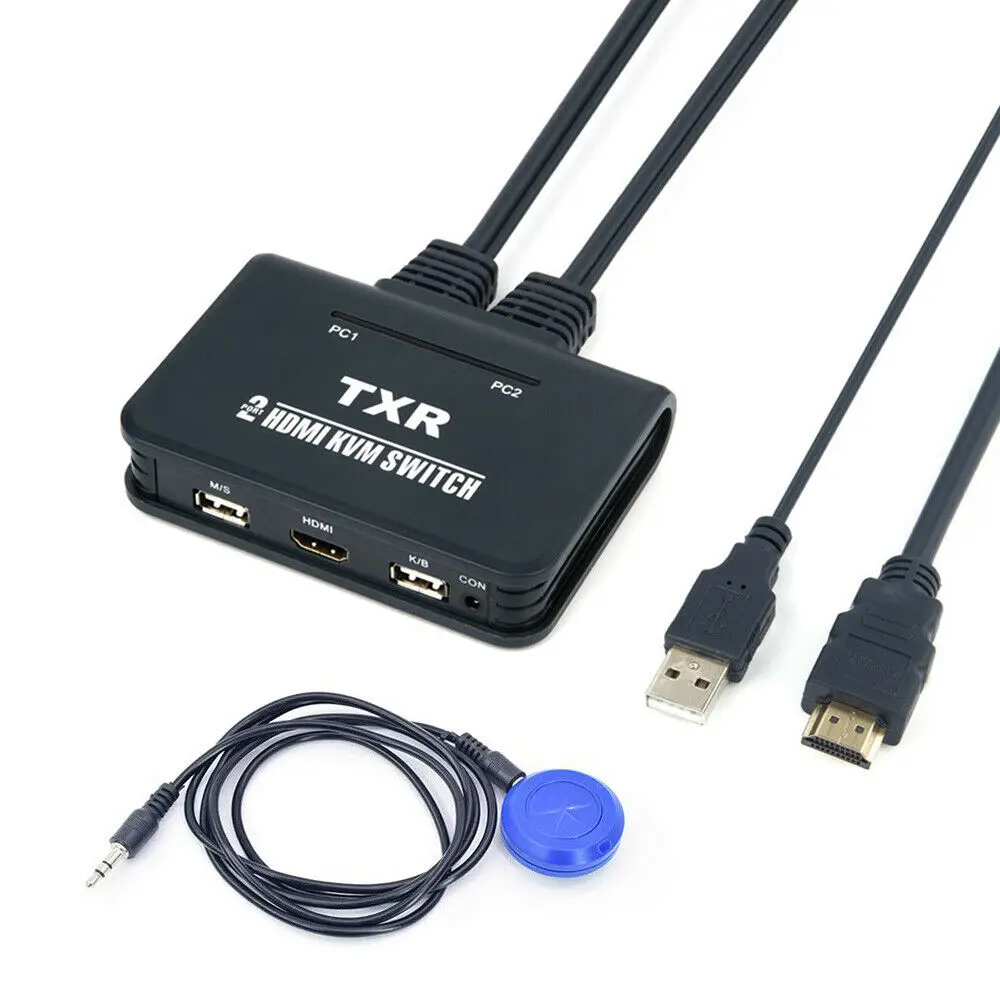 

HDMI KVM переключатель кнопка переключатель USB порт с кабелем для монитора клавиатуры мыши