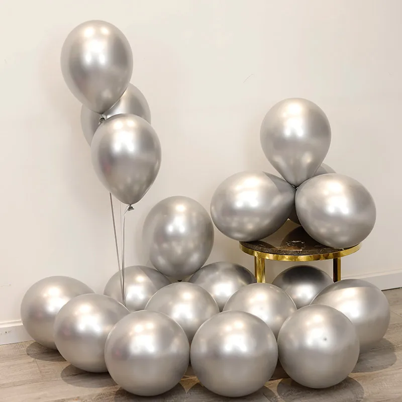 silver 30/50/100 шт металлический цвета: золотистый, серебристый синий розового и фиолетового цветов клипсы для воздушных шаров для свадьбы с днем рождения латексный металлическая хромированная воздушные шары гелиевые шары - Цвет: silver