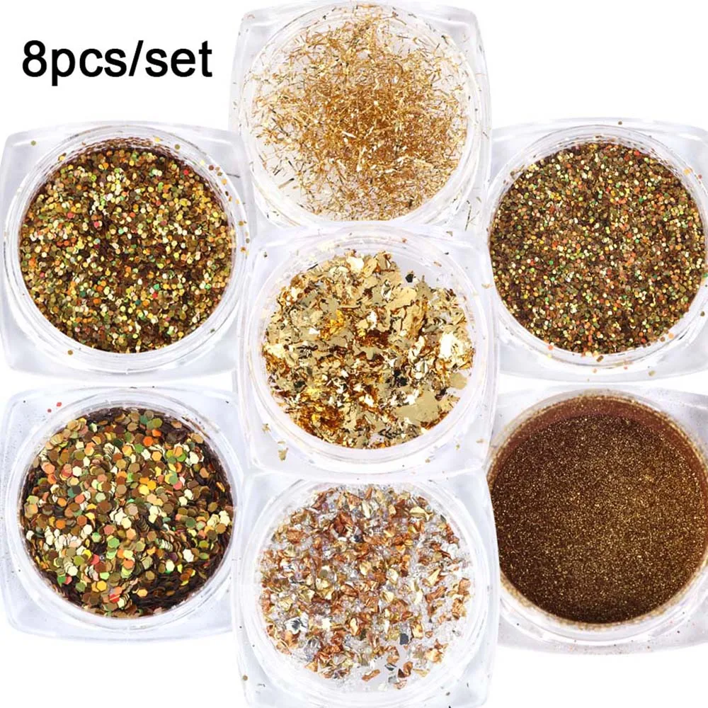 Фосфор мерцающий блеск для ногтей маникюрный блестящий порошок популярный