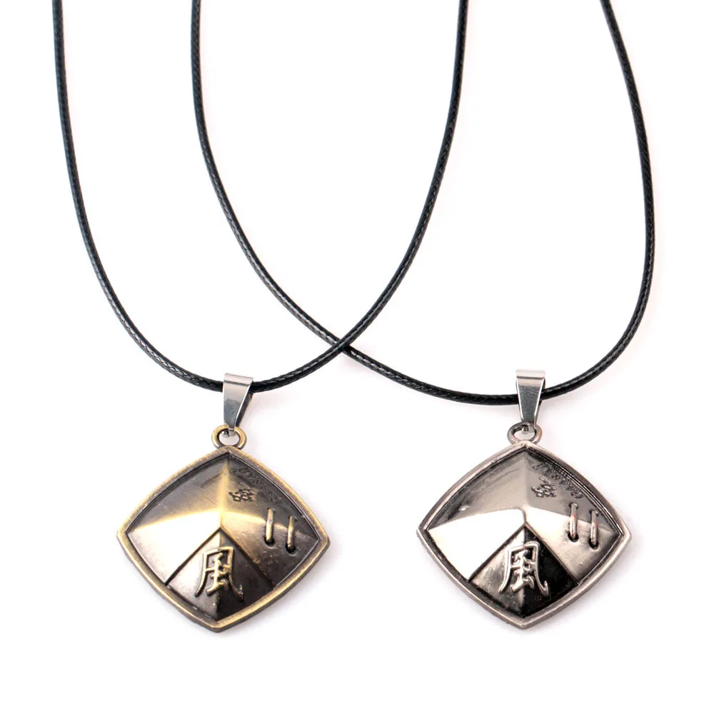 

New 2020 Anime Naruto Necklace Gaara Pendant Necklace Kazekage Hat Black Leather Cord Necklace Men Women Gifts Cosplay