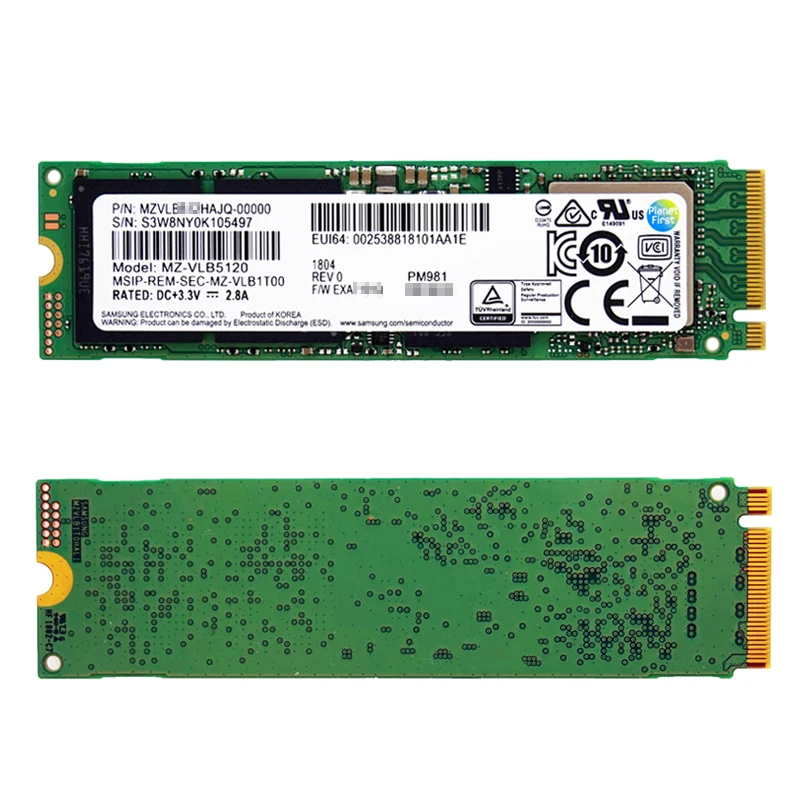 SAMSUNG PM981 M.2, 256 , 512 ,   ,   ,   TLC M2 SSD NVMe PCIe 3,