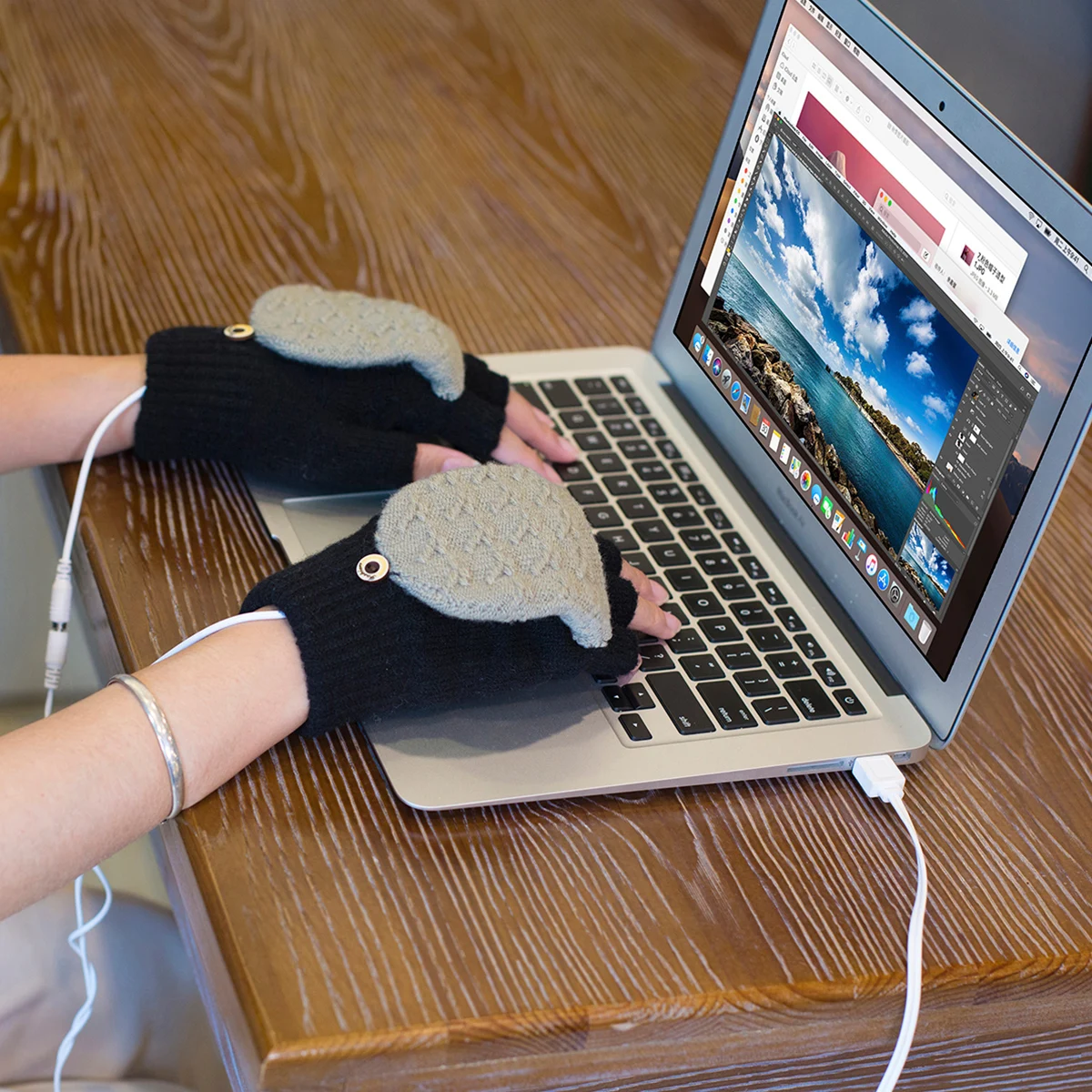 Зимние перчатки с USB-подогревом термогрелка для рук перчатка электрическим
