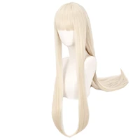 black straight long hair womens fashion synthetic wigs high temperature silk lolita anime cosplay accessories headwear beige
