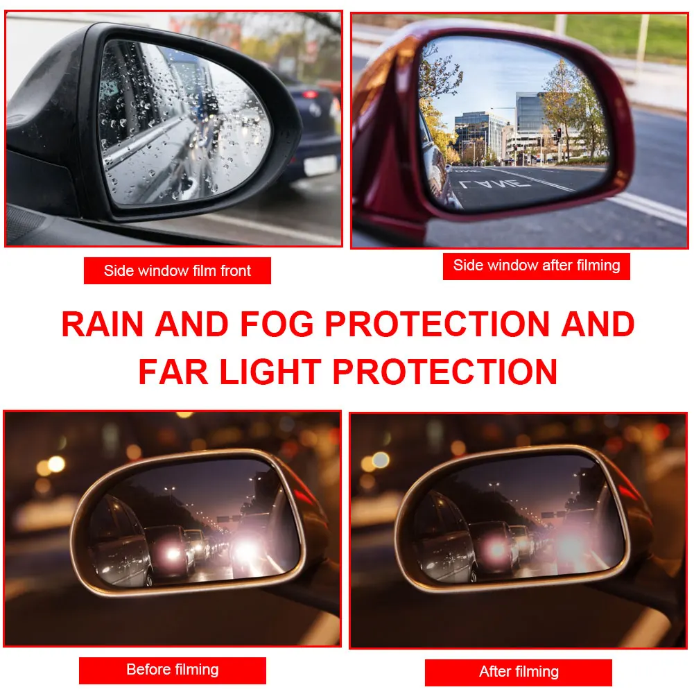 

Car Rearview Mirror Auto Accessories Protective Film Anti-glare Anti Fog Clear Rainproof Rear View Mirror Protective Film