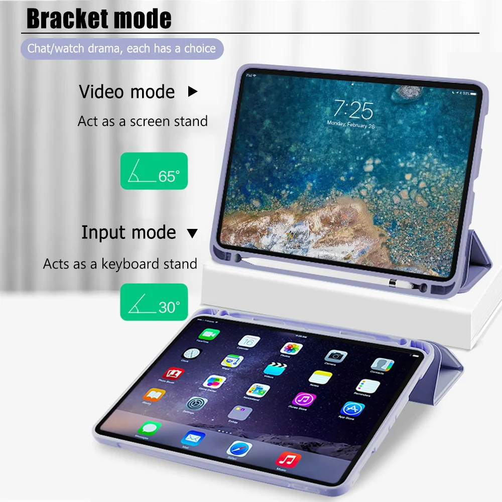 

Cases for iPad Pro 11 12.9 Pro 11 2020 Case 2018 Multi-Fold PU Leather Smart Cover for iPad 10.2 7th 8th Generation Cover