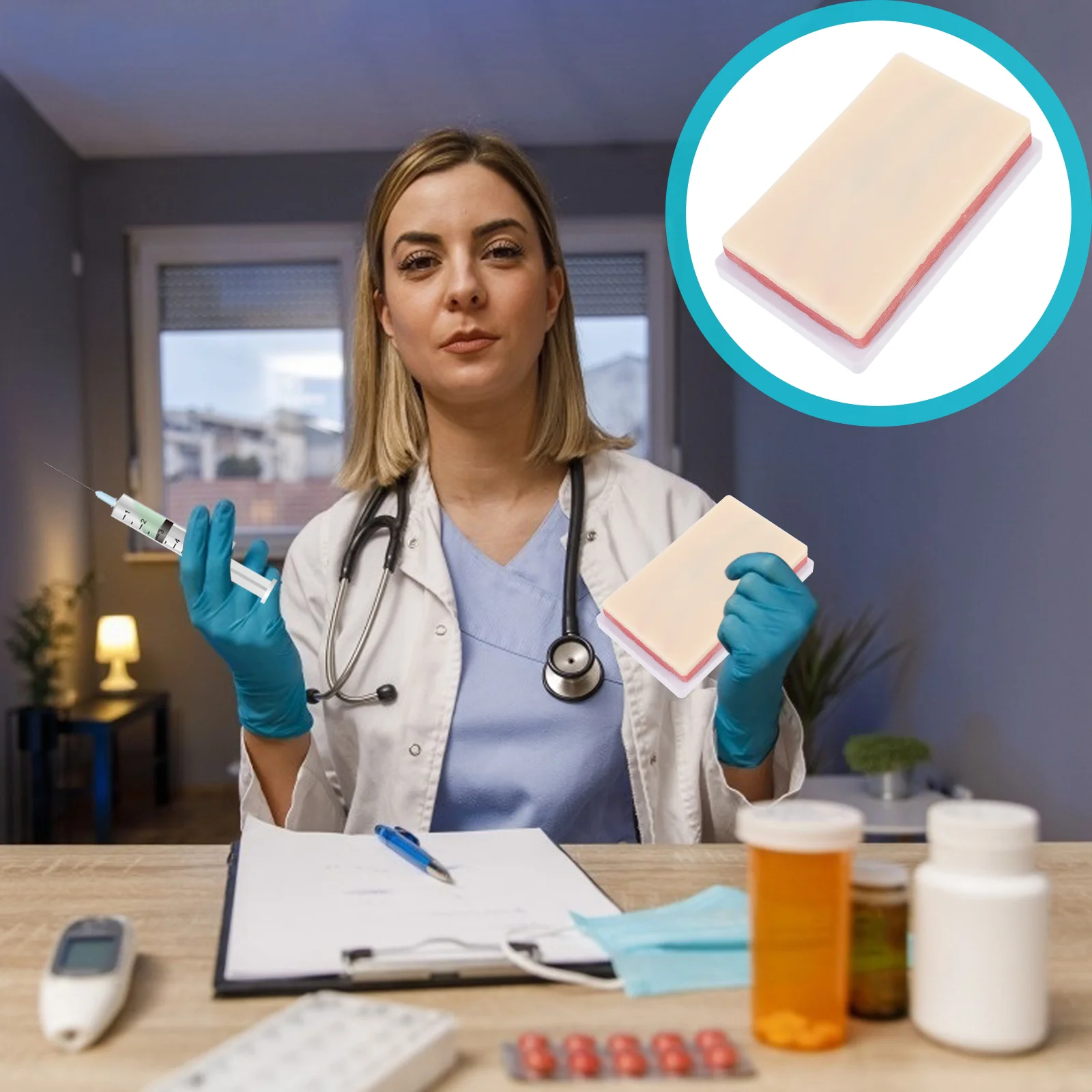 

1pc Venipuncture Injection Training Model Human Skin Injecting Training Model