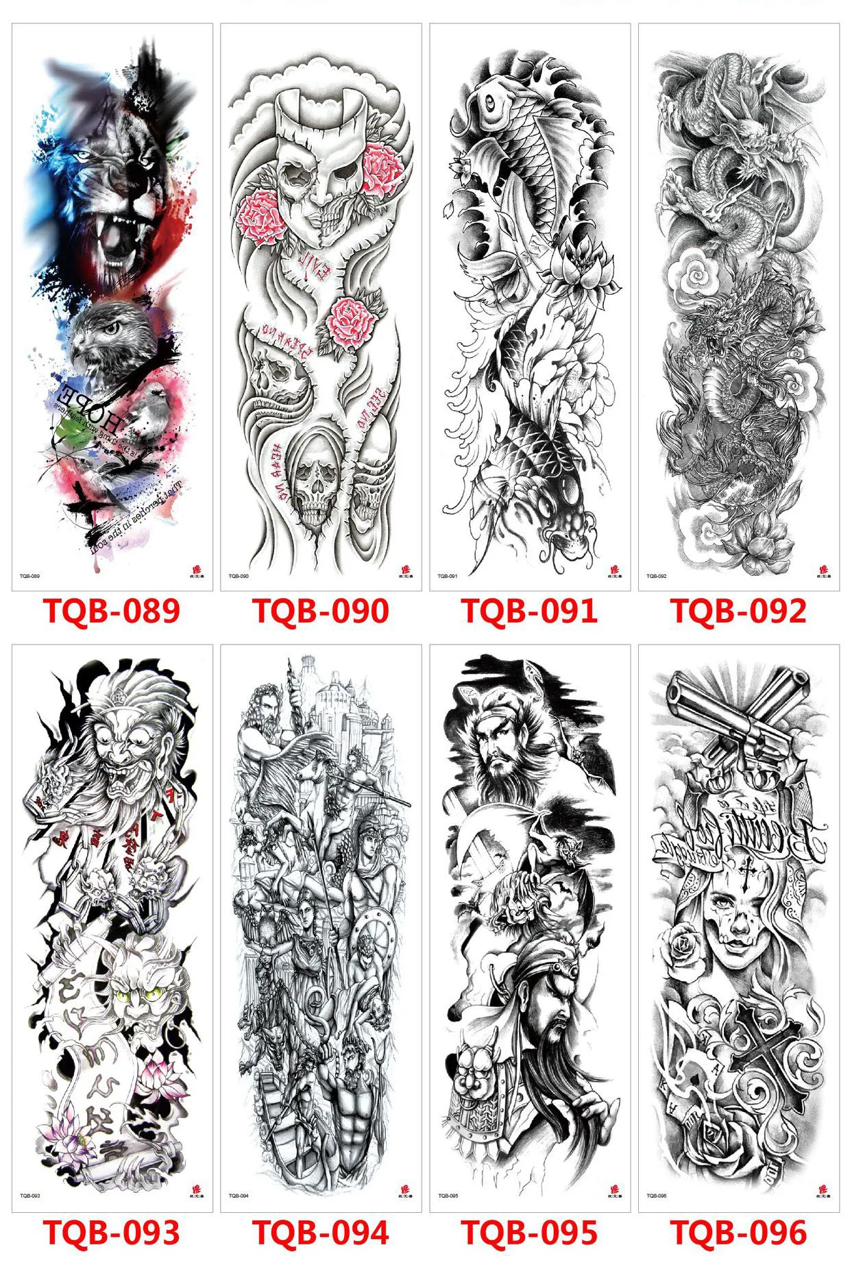 

Large Arm Sleeve Tattoo Dragon Tiger Owl Waterproof Temporary Tatoo Sticker Full Skull Totem Tatto