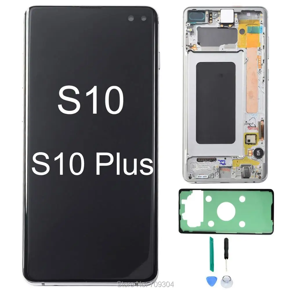 Новый оригинальный Супер AMOLED S10 lcd для SAMSUNG Galaxy Plus кодирующий преобразователь