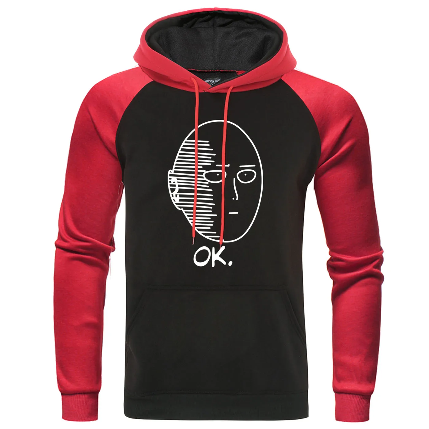 Осенняя толстовка с капюшоном реглан One Punch Man Харадзюку Сайтама Мужская Флисовая