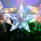 Светодиодная подвессветильник лампа-звезда на елку, на батарейках, новогодние и рождественские украшения для дома