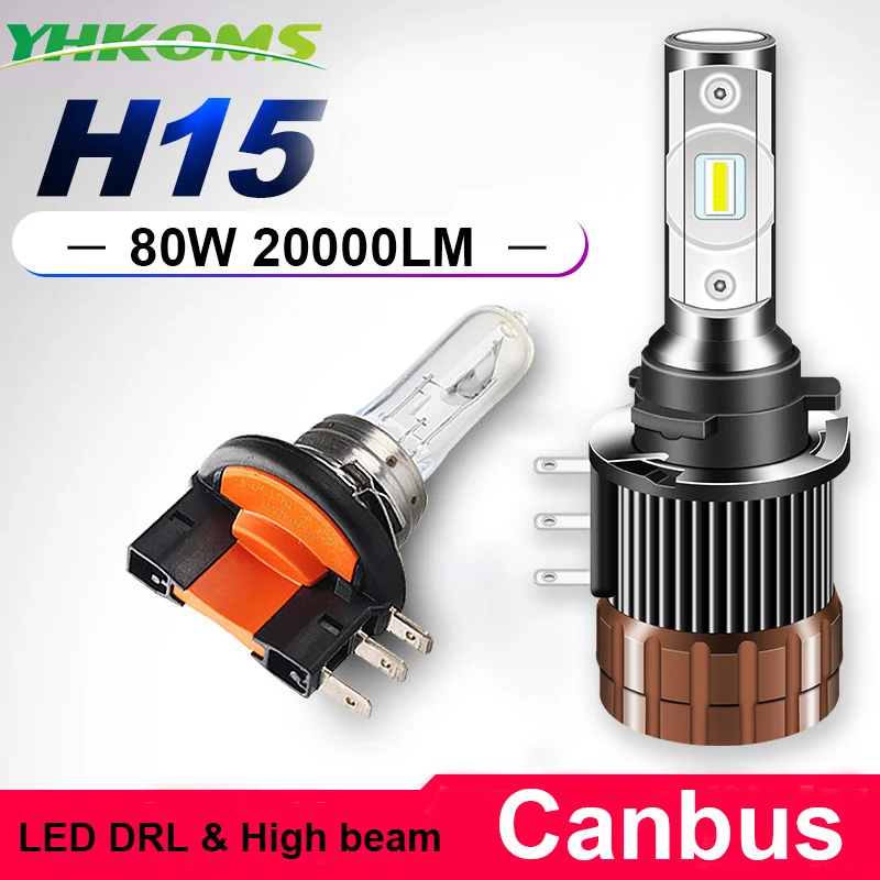 

Автомобильные ходовые огни YHKOMS H15 LED Canbus, 5700 лм, 12 В