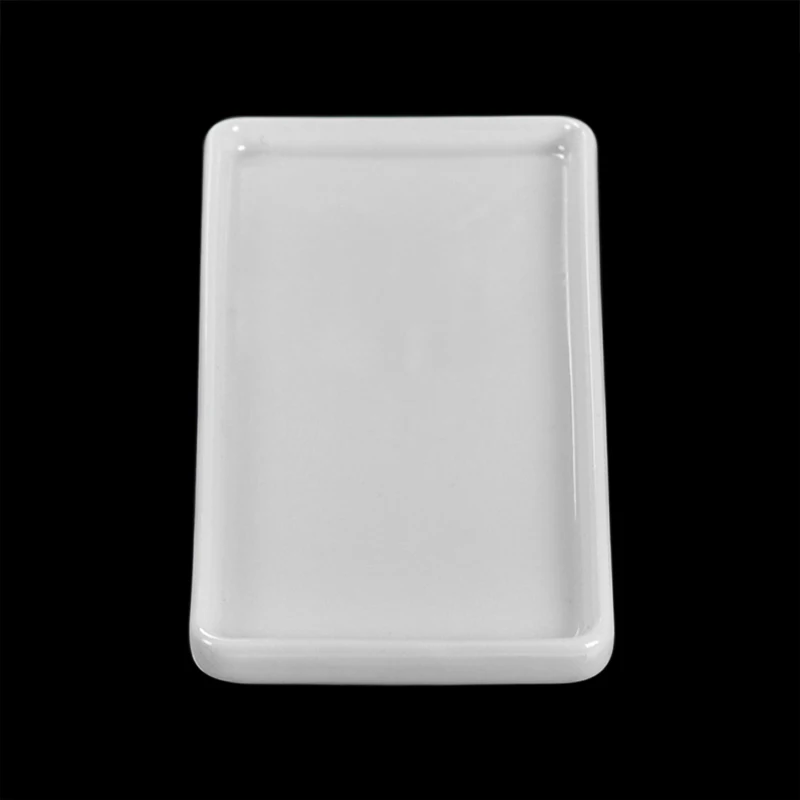 

Creative Bathroom Toothbrush Ceramic Base White Porcelain Trays Rectangle Holder Stand Sanitary Storage Bathroom Accessories
