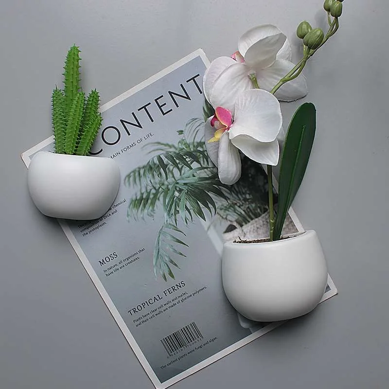 Имитация растений магниты для холодильника магнитная кнопка в горшке наклейка