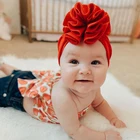 Милая шапка для малышей с большими цветами, тюрбан, мягкая шапка для маленьких девочек, однотонная шапочка для новорожденных, реквизит для фотосъемки